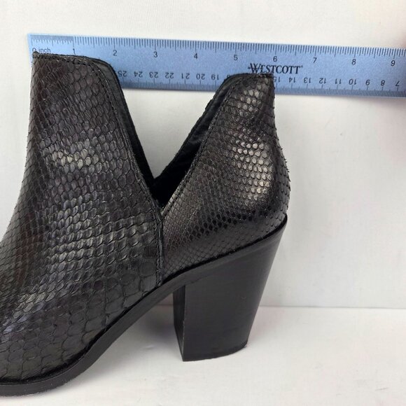 Lucchese Alma Exotic Black Python Vamp Leather Ankle Booties 9.5M - Picture 13 of 13